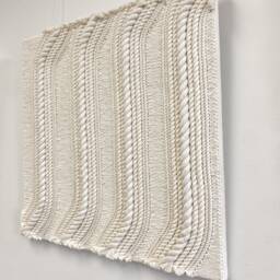 Handmade Cotton Rope Fiber Art Wall Hanging Modern Coastal Decor - thumbnail 3