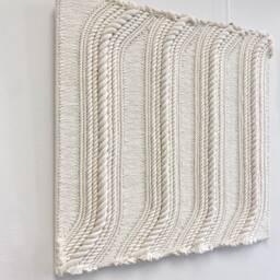 Handmade Cotton Rope Fiber Art Wall Hanging Modern Coastal Decor - thumbnail 2