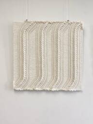 Handmade Cotton Rope Fiber Art Wall Hanging Modern Coastal Decor - thumbnail 1