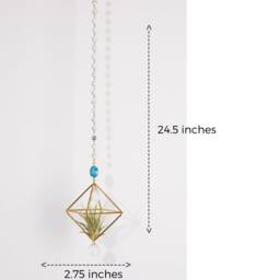 White Howlite Hanging Air Plant Holder With Prism, Hanger, Display, Lover Gift, Decor - thumbnail 2