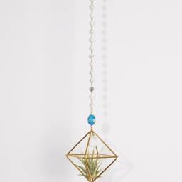 White Howlite Hanging Air Plant Holder With Prism, Hanger, Display, Lover Gift, Decor - thumbnail 3