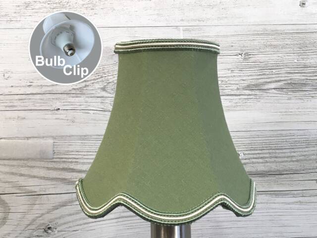 Green Scalloped Empire Candle Shade - Lampshade Chandelier Light Clip On Lampshades Retro Lampshade Wall - image 1