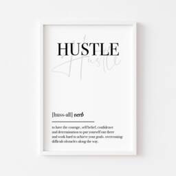 Motivational Prints - Home Office Wall Decor Bedroom Print Inspirational Quote Gift Hustle - thumbnail 2