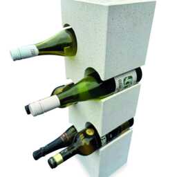 White Terrazzo Stone Cube Wine Rack 60cm, 6 Bottle Tower - thumbnail 3