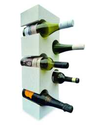 White Terrazzo Stone Cube Wine Rack 60cm, 6 Bottle Tower - thumbnail 1