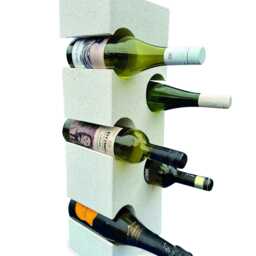 White Terrazzo Stone Cube Wine Rack 60cm, 6 Bottle Tower - thumbnail 4
