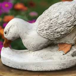 Stone Goose Statue Concrete Duck Figurine Garden Animal Sculpture Cement Bird Decoration Handmade Goose Lover Gift Front Door Art - thumbnail 2