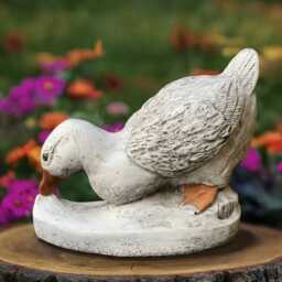 Stone Goose Statue Concrete Duck Figurine Garden Animal Sculpture Cement Bird Decoration Handmade Goose Lover Gift Front Door Art - thumbnail 1