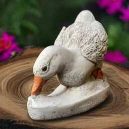 Stone Goose Statue Concrete Duck Figurine Garden Animal Sculpture Cement Bird Decoration Handmade Goose Lover Gift Front Door Art - thumbnail 3