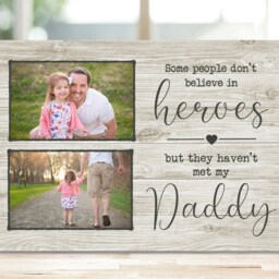 Personalised Gift For New Dad On Father's Day, Custom Daddy Photo Frame Woodblock, Hero From Children, 1st Fathers Day - thumbnail 2