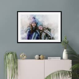 Watercolour Personalised Art Gift From Photo Print Family Portrait Parents Grandparents Children Bespoke Digital Artwork Anniversary - thumbnail 3