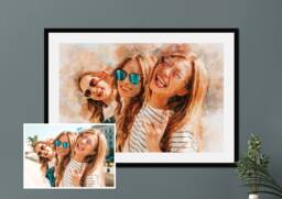 Watercolour Personalised Art Gift From Photo Print Family Portrait Parents Grandparents Children Bespoke Digital Artwork Anniversary - thumbnail 1