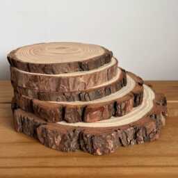 Natural Wood Slices - Various Sizes 12cm-20cm Pine Add On Beeswax Finish Candle Plates Rustic Tree Slice - thumbnail 2