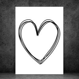 Scribble Heart - Print Poster Home Decor Gift Bespoke A5 A4 A3 Framed - thumbnail 2