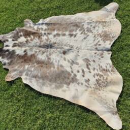 Gray & White Cowhide Rug, Salt Pepper Rug - Natural Cowskin Rugs Leather For Bedroom - thumbnail 2