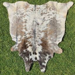 Gray & White Cowhide Rug, Salt Pepper Rug - Natural Cowskin Rugs Leather For Bedroom - thumbnail 4