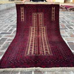 3'1x4'11 Baluchi Prayer Rug - Authentic Hand-Knotted Persian Woolen Carpet High Quality Islamic Mat Oriental Design Present - thumbnail 2
