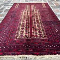 3'1x4'11 Baluchi Prayer Rug - Authentic Hand-Knotted Persian Woolen Carpet High Quality Islamic Mat Oriental Design Present - thumbnail 3