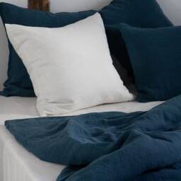 Dark Blue Linen Duvet Cover/stonewashed Bedding/Linen Custom Size in Navy - thumbnail 4