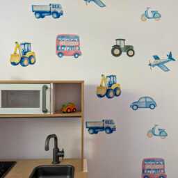 Fabric Nursery Wall Stickers - Transport Vehicles Removable Decals For Kids' Bedroom Or Boys' Playroom - thumbnail 2