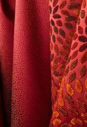 Kiku Silk Velvet Pillow in Cerise & Cinnabar - This Listing Is For One Pillow-Front/ Back - thumbnail 3