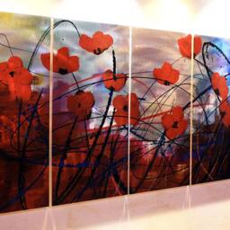 Aluminum Floral Sculpture Art, 3D Metal Wall Decor - thumbnail 3
