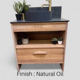Stockholm - in Stock Oak Bathroom Vanity Unit Minimalist Scandia Style - thumbnail 2