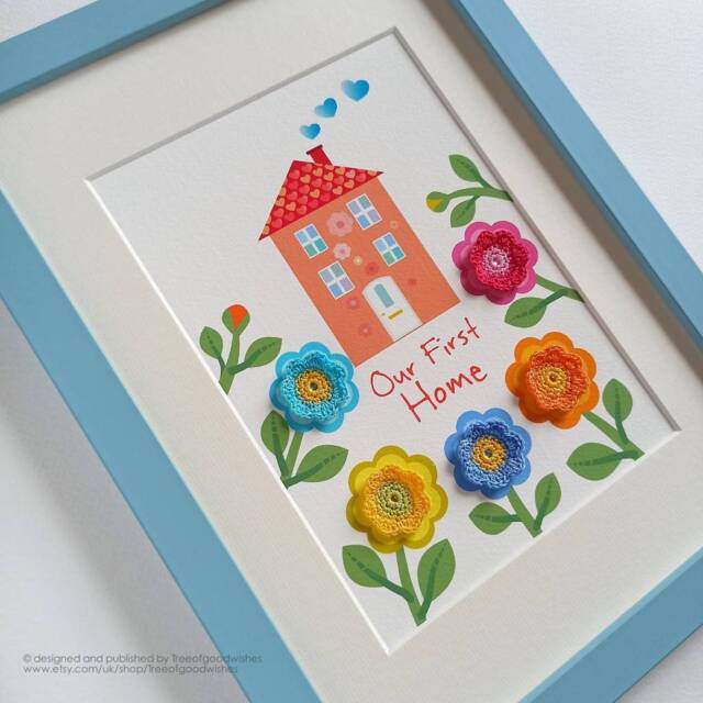 First Home Gift For A Couple, Embroidered Picture, Our First Present, Owners Gift, House Warming Unique - image 1