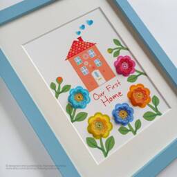 First Home Gift For A Couple, Embroidered Picture, Our First Present, Owners Gift, House Warming Unique - thumbnail 1