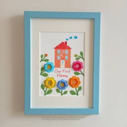 First Home Gift For A Couple, Embroidered Picture, Our First Present, Owners Gift, House Warming Unique - thumbnail 3