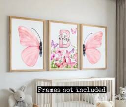 Butterfly Print - Girls Bedroom Prints -Nursery Prints-Personalised Prints-Girls Room Wall Art - thumbnail 1