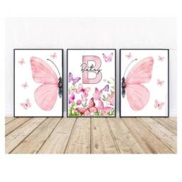 Butterfly Print - Girls Bedroom Prints -Nursery Prints-Personalised Prints-Girls Room Wall Art - thumbnail 2