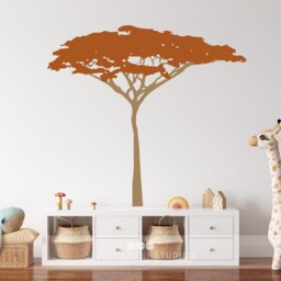Nursery Acacia Jungle Safari Tree Wall Decal - Mural Theme Custom Home Decor - thumbnail 3