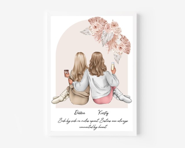 Personalised Sisters Print, Birthday Gift For Sister, Christmas Sister Gift, Quote Unique - image 1