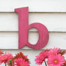 Lowercase Letter Wooden Distressed Wall Personalize, Customizable Dorm Decor Wedding Teen - thumbnail 1