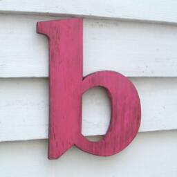 Lowercase Letter Wooden Distressed Wall Personalize, Customizable Dorm Decor Wedding Teen - thumbnail 2