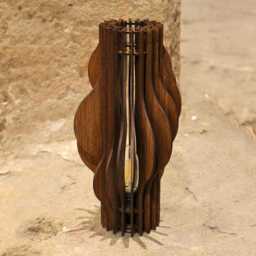 Walnut Wood Vase Mid-Century Modern Sculpture, Dried Flower Centerpiece - thumbnail 2