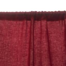 Red Linen Curtain Panel Natural Stone Washed Drapes - thumbnail 2