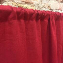 Red Linen Curtain Panel Natural Stone Washed Drapes - thumbnail 4