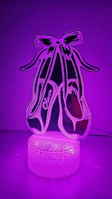 Personalised Ballet Mirror Led Night Light Desk Lamp Sign Gift Bedroom Decor - image 1