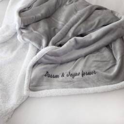 Personalised Grey & White Super Soft Blanket - thumbnail 2