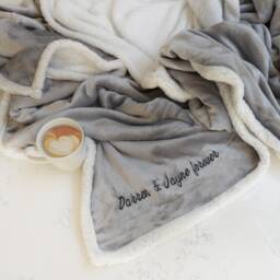 Personalised Grey & White Super Soft Blanket - thumbnail 1
