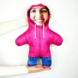 Hoodie - Pink Mini Me??? Photo Doll/Face Teddy Novelty Gift - thumbnail 1