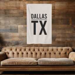Dallas Texas Banner Sign, State Man Cave Bar & Grill Basement Western Wall Art, Typography Print - thumbnail 2
