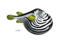 Puffer Fish Print Tropical Wall Art Coral Reef - thumbnail 1