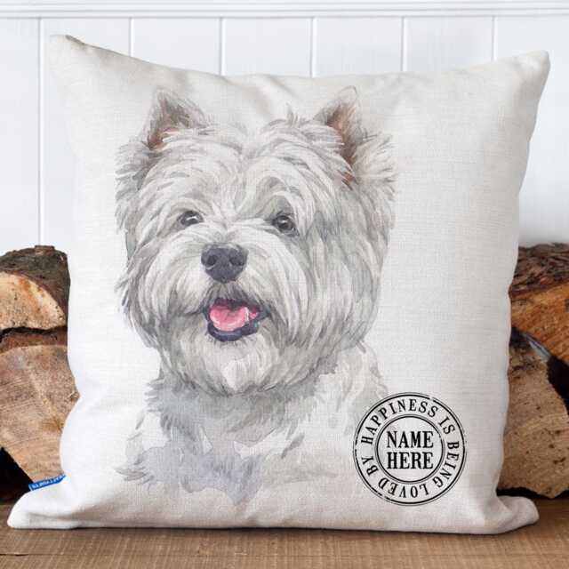 Personalised Westie Cushion Cover Dog Throw Pillow Custom Dogs Bed Decor New Puppy Pooch Birthday Gift West Highland Terrier Ekdc34 - image 1