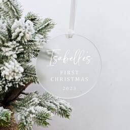 Personalised Baby's First Christmas Ornament - Acrylic Keepsake Bauble - thumbnail 2
