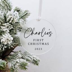 Personalised Baby's First Christmas Ornament - Acrylic Keepsake Bauble