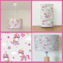 Unicorn-Patterned Pendant Lampshade - Perfect Gift Idea For Christmas, A New Baby Shower, Birthday, Or Girl's Bedroom - thumbnail 4