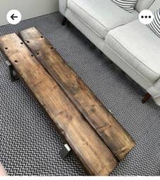 Handmade Reclaimed Wood Coffee Table Rustic Railway Sleeper With Steel Legs - thumbnail 1
